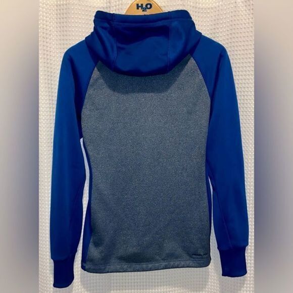 Women’s NIKE hooodie Therma-Fit gray and blue with waist drawstring size XS - Picture 10 of 11